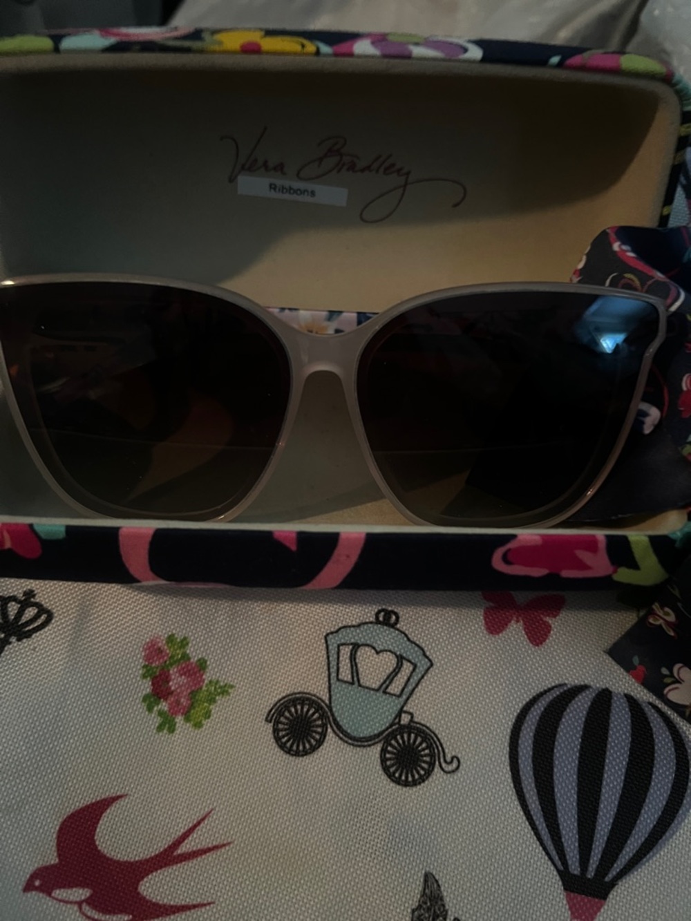 New Vera Bradley Ribbons Sunglasses Case Cloth